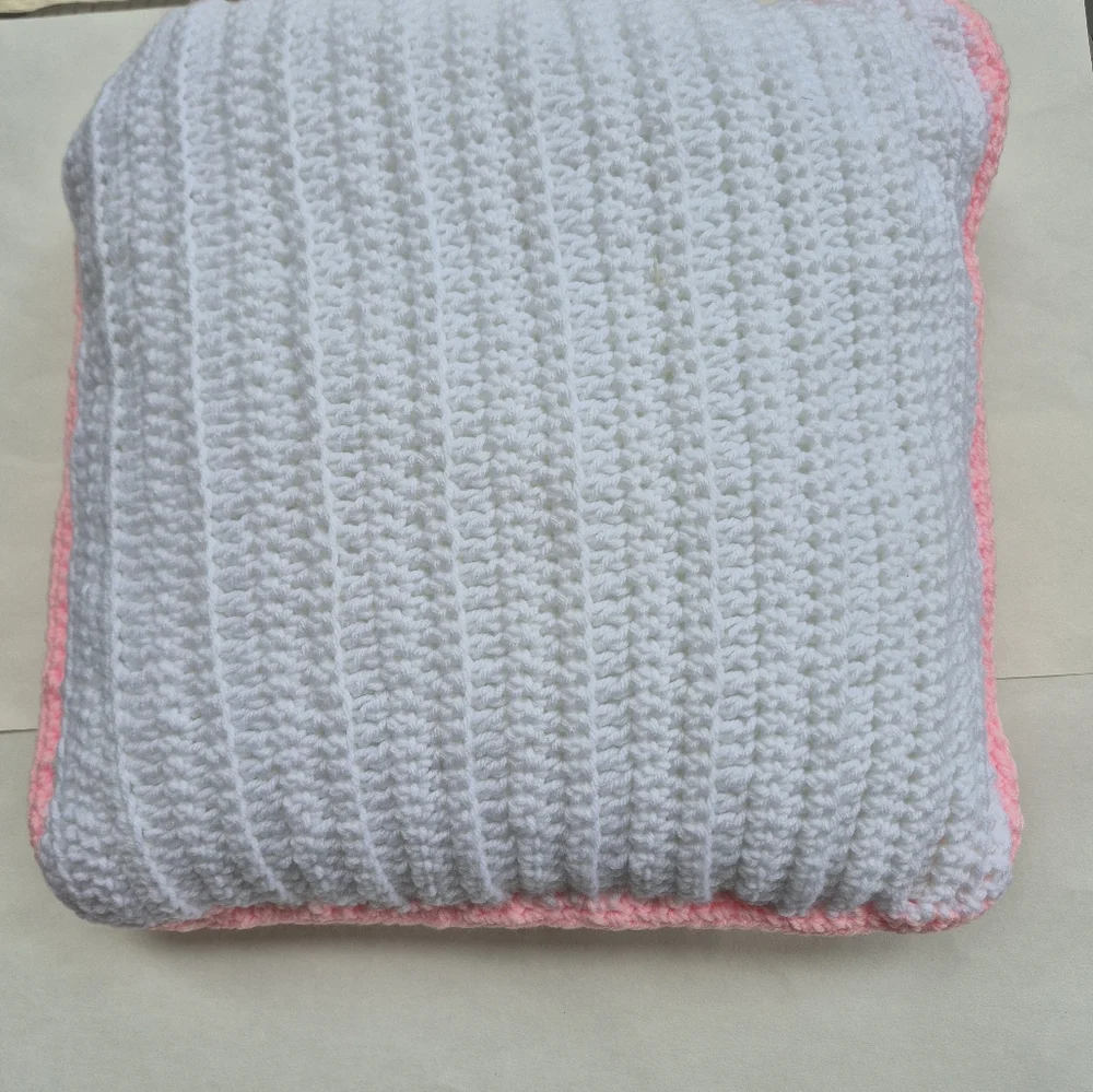 Pillow With Crochet Granny Squares